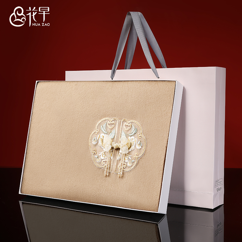 秋冬女羊毛围巾立体刺绣