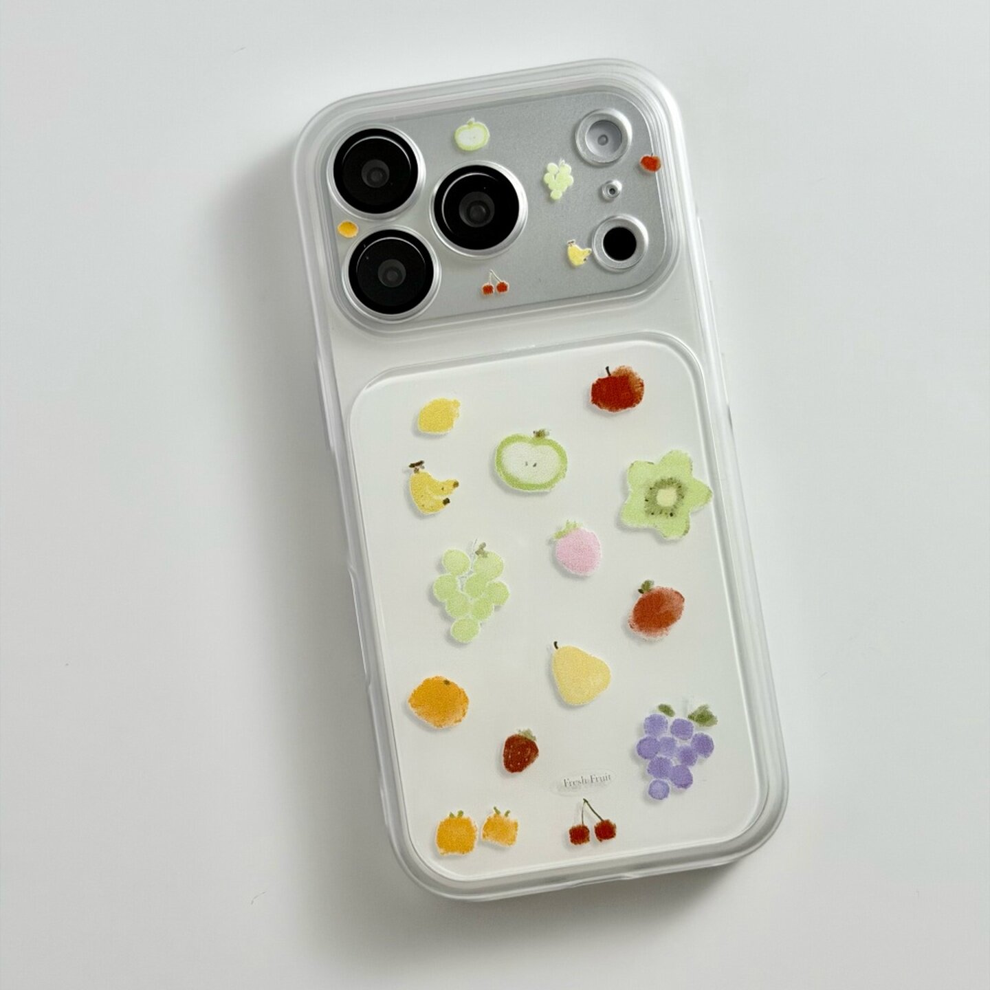 【精选优品】涂鸦油画水果适用苹果17pro二合一iphone16镜头膜15全包手机硬壳