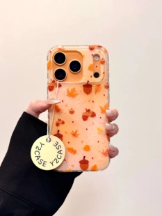 17promax•ins秋日个性落叶松果IMD手机壳适用iPhone