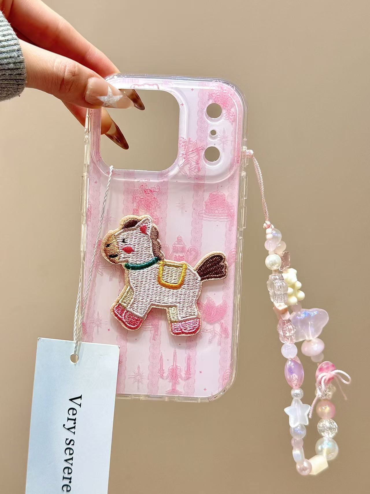 少女心粉蕾丝条纹蛋糕刺绣小马适用苹果17promax手机壳16iphone15 苹果17 粉蕾丝条纹蛋糕丘比特立体刺绣小马