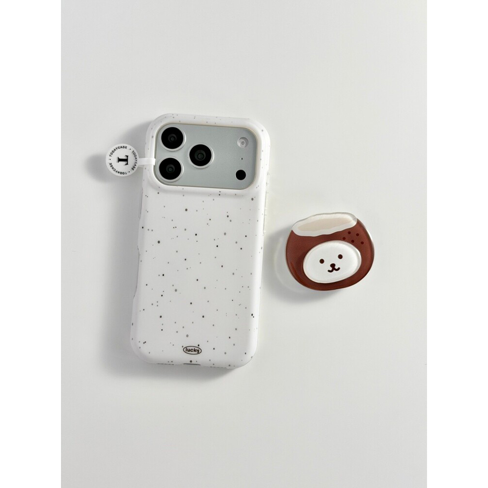 可爱小熊椰子带支架适用iPhone17ProMax手机壳简约男生苹果16pro新款15PRO女款小众13全包14防摔保护套硅胶软