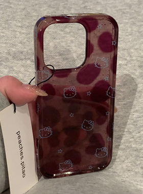 复古ins透紫色波纹线条猫咪适用17promax · 透紫色豹纹KT-单壳 14promax