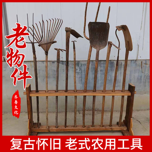 民俗老物件农耕文化旧农具风车木犁水车播种机村史馆展览怀旧摆件