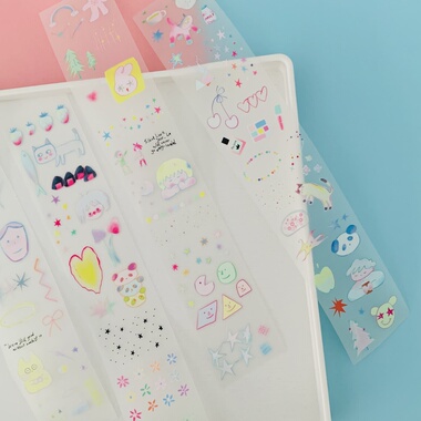 【寄售】余白屿汀｜原创和纸胶带女孩和猫小相遇生活情绪