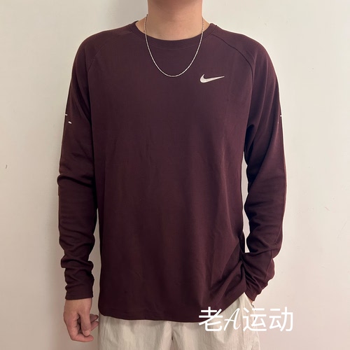 Nike/耐克男子跑步运动训练健身休闲速干透气华夫格长袖T恤HV2706