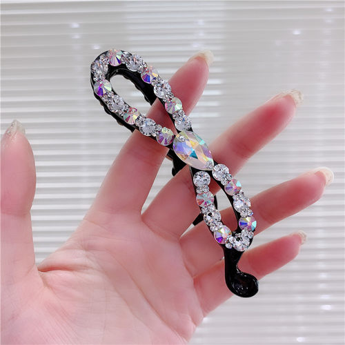 韩国进口水晶满钻闪亮精致香蕉夹