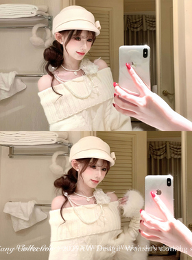 SISI JIANG“人间蕾丝山茶花choker”小众多层叠戴珍珠项链复古