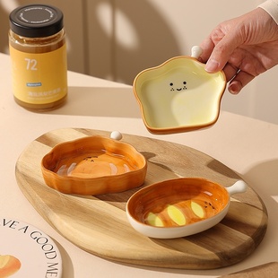 小盘子碟子精致陶瓷可蒸可爱调料碟釉下彩蘸料调味碟家用酱油醋碟