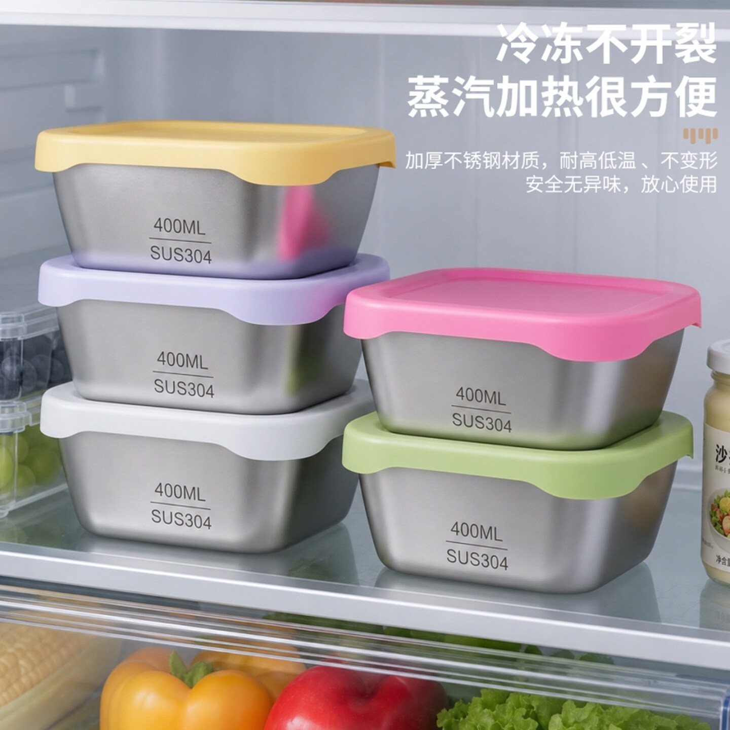 分装饭盒不锈钢米饭分装减脂定量糯米杂粮小饭盒冷冻可微波保鲜盒