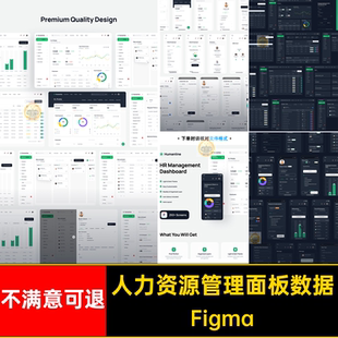 人力资源管理面板UI套件数据可视化后台Figma模板设计素材