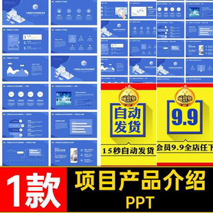 1款网络品牌介绍时代2.5D项目商业计划网大互联PPT插画书数据科技