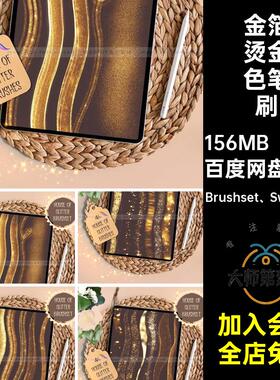 金箔烫金色笔刷画笔质感闪光鎏Brushset Swatches涂平板ipad插