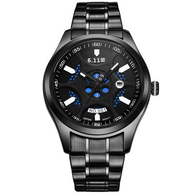 6.11士钢带手表节能环保光电手表光能防水时尚NO-001光波男