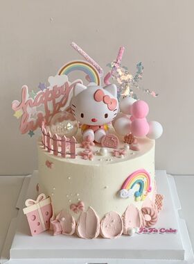 美乐蒂蛋糕装饰摆件HelloKitty凯蒂猫粉色女孩生日蛋糕装饰摆件