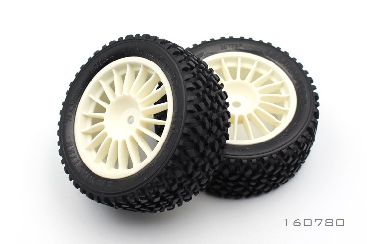 SNRC 160780-WH 配件 1/10 拉力后轮胎组-75*32mm 拉力车轮胎