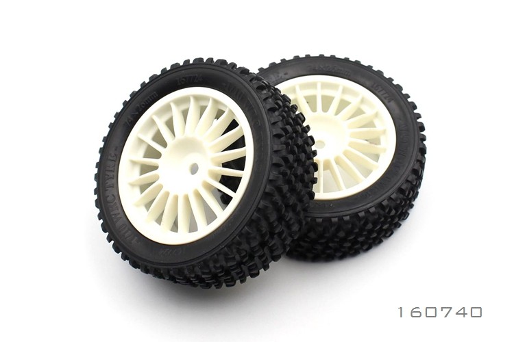 SNRC 160740-WH 配件 1/10 拉力车前轮胎组-75*26mm 拉力车轮胎