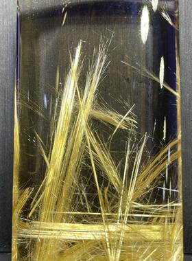 83.6克天然平安无事牌吊坠巴西金发晶钛晶板钛猫眼原矿顺发水晶邮