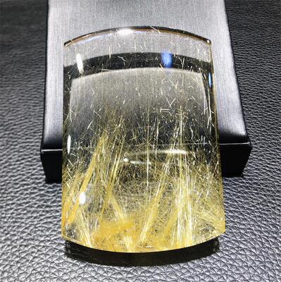 天然水晶巴西钛晶无事牌吊坠项链86.8g金发晶板钛猫眼原矿礼物速