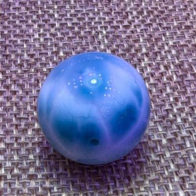 天然水晶拉利玛海纹石单珠散珠20mm龟背满纹全玉化多米尼无优化速