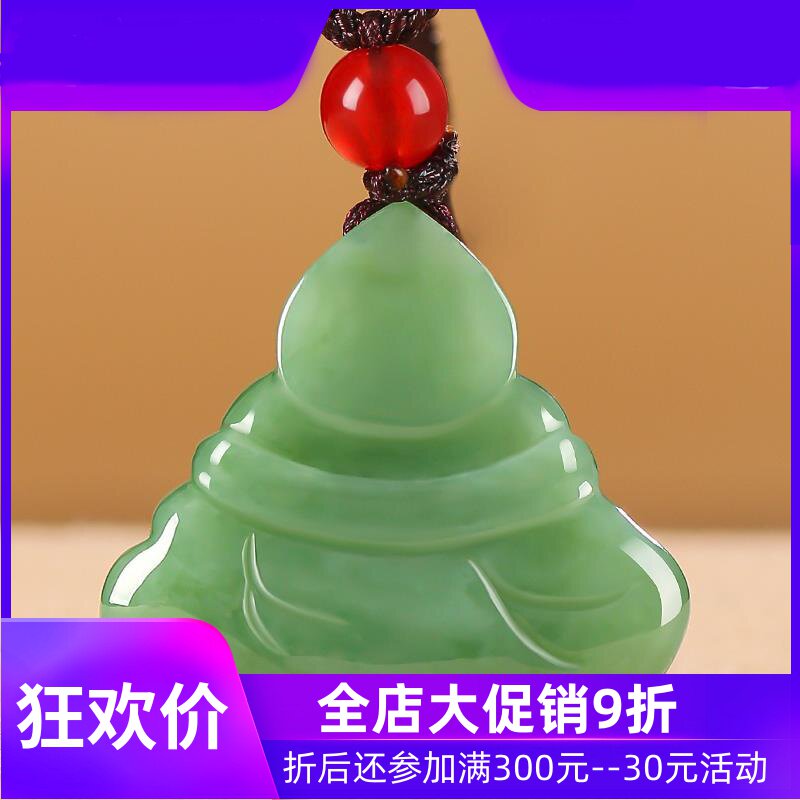 天然和田玉碧玉佛吊坠女大肚佛项链弥勒佛玉坠笑佛玉佩挂件mzr