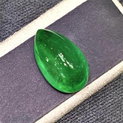 天然素面祖母绿水滴形镶嵌裸石火彩好耳饰手镯7.5ct吉尔德证书悠