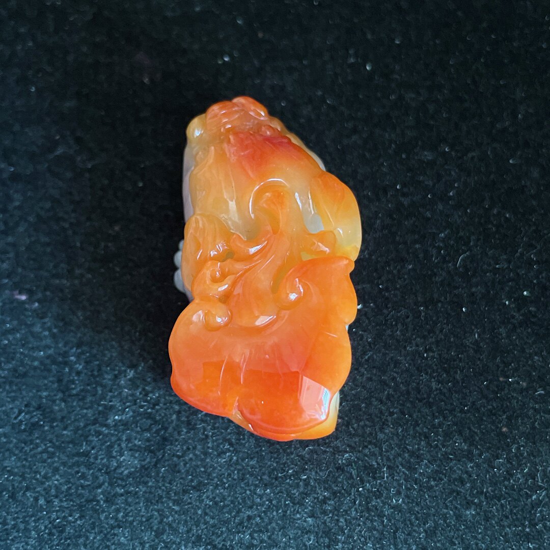 天然缅甸高端翡翠a货飘红翡貔貅吊坠xcbr