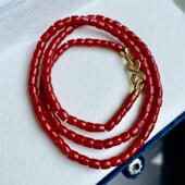 天然科西卡黑赤血珊瑚项链手链手串4.5mm阿卡沙丁牛血红科西嘉速