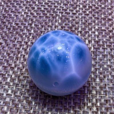 天然水晶多米尼海纹石单珠20mm龟纹玉化针钠钙石拉利玛无优化速