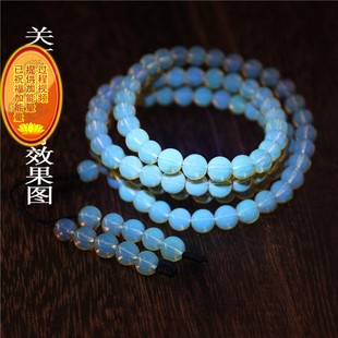 天然原矿墨西哥蓝珀108颗佛珠手链项链 5A级全净体蓝珀手串多圈