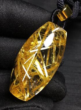 天然水晶巴西钛晶桶珠路路通项链吊坠22金发晶钛晶板钛猫眼原矿贺