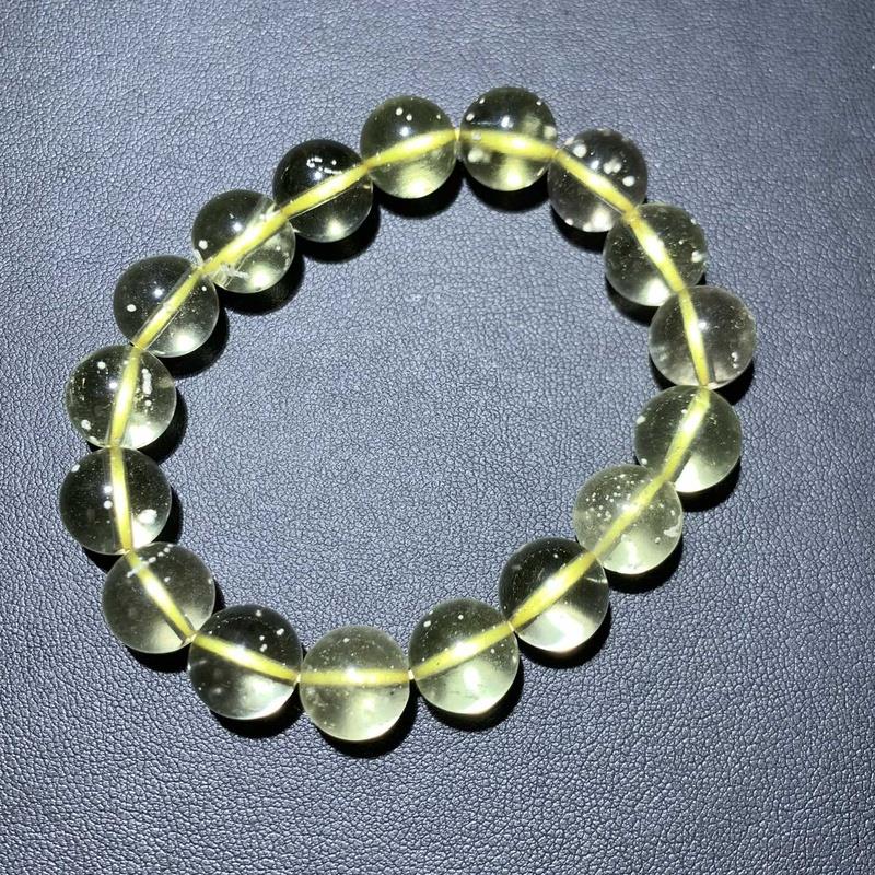 新品天然利比亚黄金陨石手链男女款单圈圆珠手串珠链珠串规格11.2