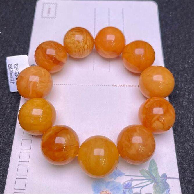 天然欧洲原矿回流老花蜜蜡满蜜满蜡手链手串23mm无优化无烤色秀