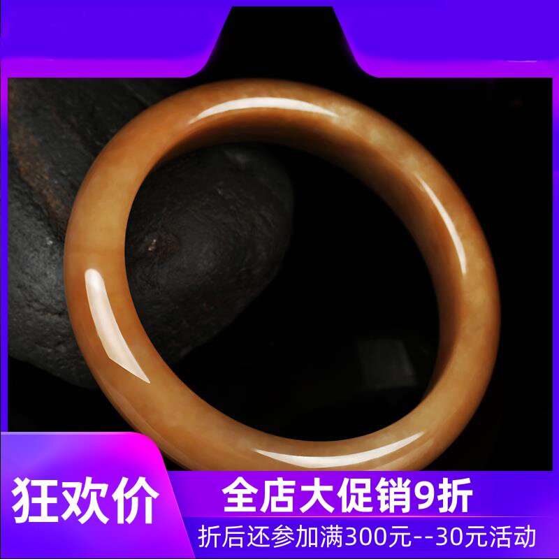 和田玉糖料手镯女款素面全糖玉镯少女款手环镯子赠女友含证dcl