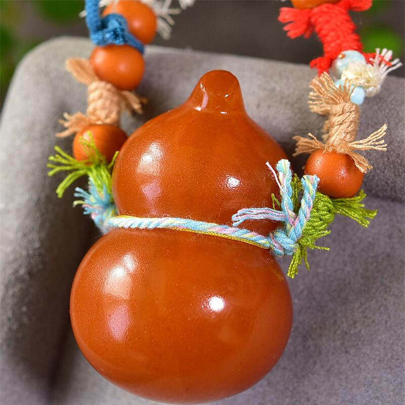 天然俄料原矿老蜜蜡葫芦吊坠女款项链30克无收藏级优化无烤色