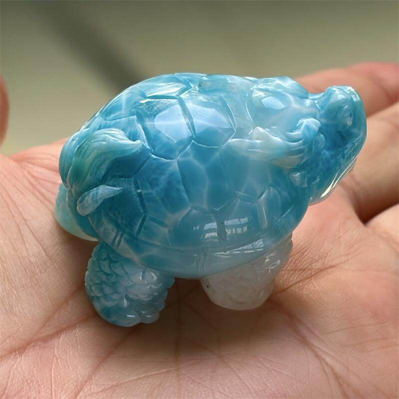 天然水晶多米尼海纹石龙龟手把小摆件50.1克玉化拉利玛无优化速,饰品/流行首饰/时尚饰品新,奇石,淘宝优惠券,粉丝福利购,淘宝优惠卷