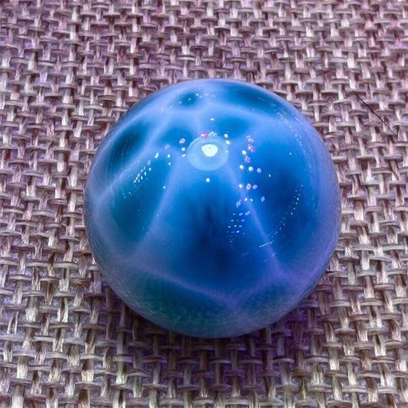 天然水晶多米尼海纹石单珠散珠21mm海水蓝针钠钙石拉利玛无优化
