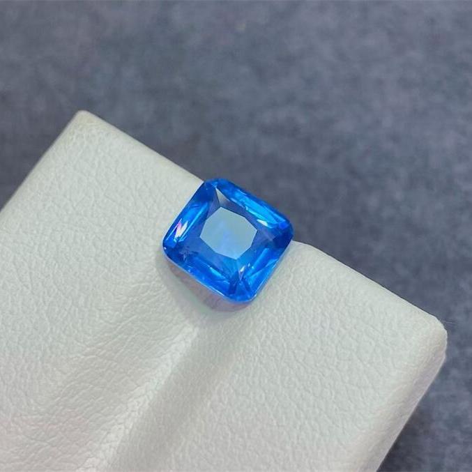 天然方枕形尖晶石奶蓝色火彩好2.05ct吉尔德证书戒指手链项链悠