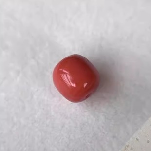 天然台湾阿卡莫莫momo珊瑚深海红鼓珠单颗多宝单珠配珠8.5mm颂