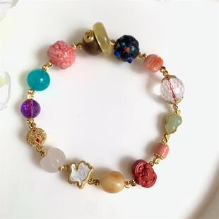 天然莫莫珊瑚多宝手串手链momo有机宝石牛血红深海红阿卡粉色颂