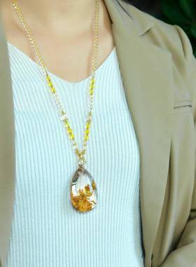 天然巴西黄幽灵水滴聚宝盆吊坠项链 规格54*35*24mm 重85.6克 ss0