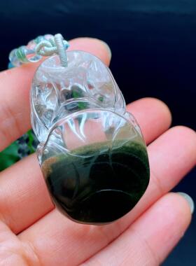 天然绿幽灵貔貅吊坠项链 规格 50 28 25mm重75.9克 配检测证书yl0