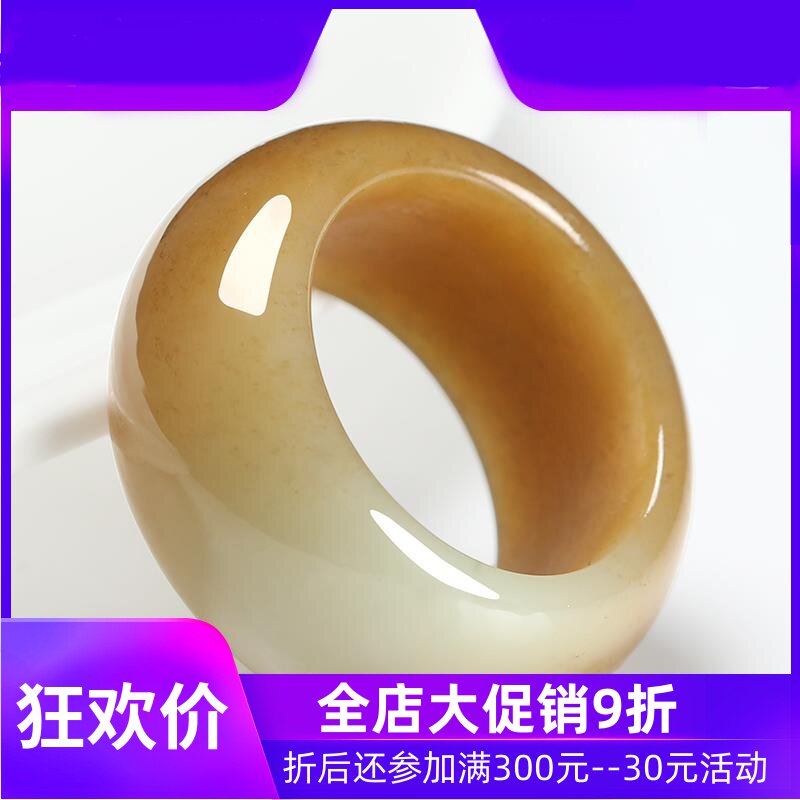 和田玉糖白玉男款扳指男士天然玉石玉器戒指大拇玉指环戒子dcl