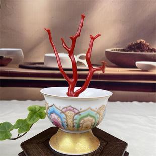 天然意大利科西卡红珊瑚树摆件16.2克有机宝石阿卡沙丁深海红速