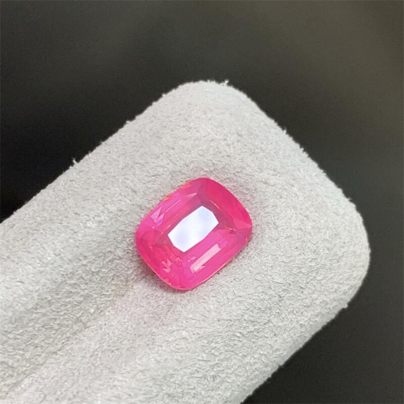 天然尖晶石镶嵌裸石枕形透满火彩耳钉坠戒指1.53ct吉尔德证书悠
