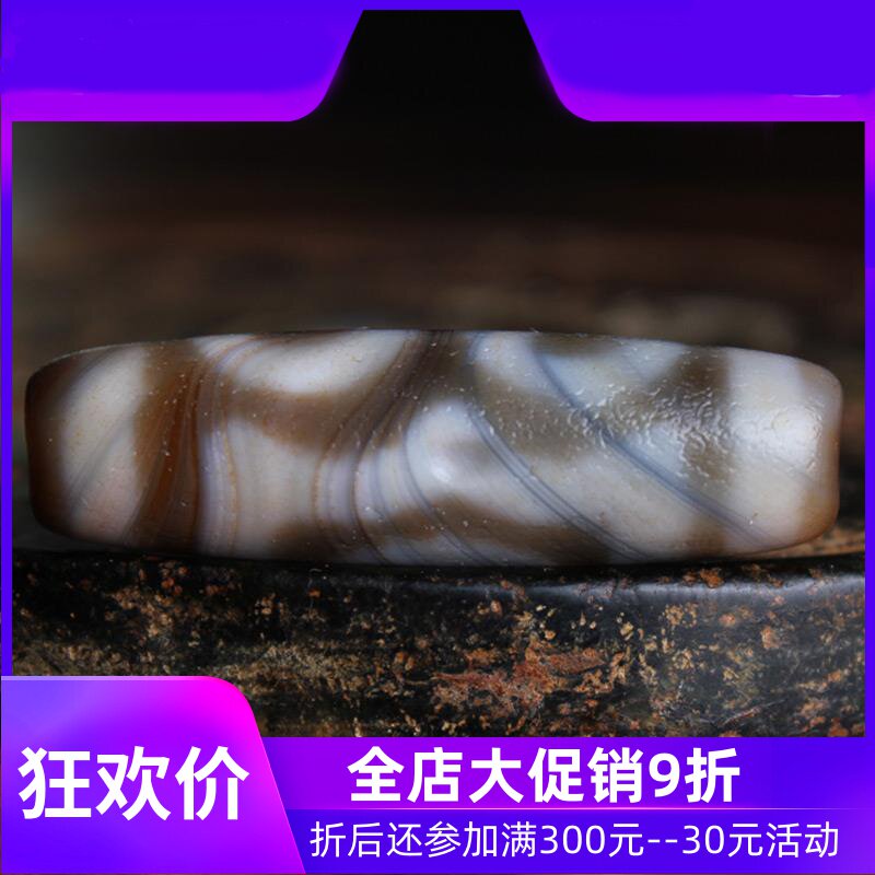 【收藏臻品】西藏三眼天珠天然朱砂点老矿油润包浆西藏项链真品qb图片