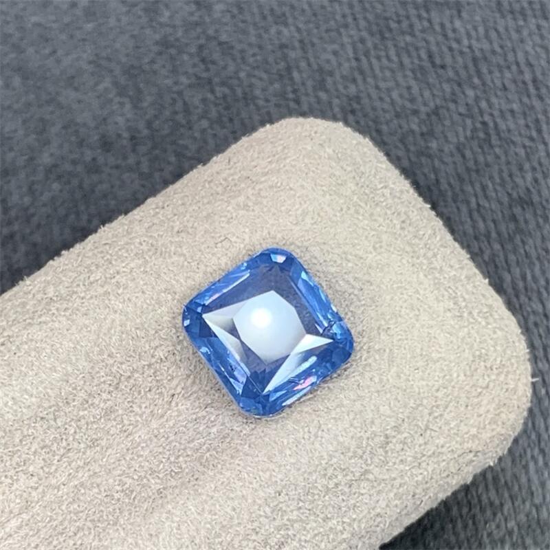 天然方枕形尖晶石镶嵌裸石满火彩耳钉耳坠戒指2.05ct吉尔德证书悠