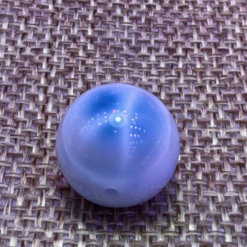 天然水晶海纹石单珠散珠15mm海水蓝满纹针钠钙石多米尼无优化