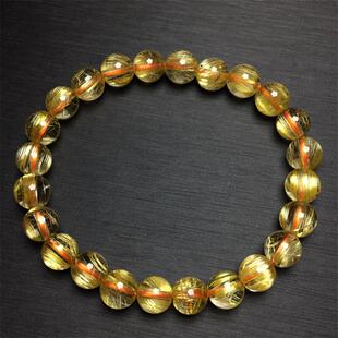 天然水晶金发晶巴西板钛晶猫眼手链手串7.5mm原矿顺发邮