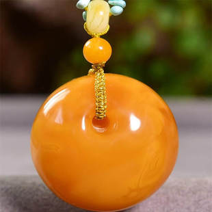 天然俄料原矿鸡油红花蜡公主扣吊坠女款 项链26.4克无优化无烤色凯