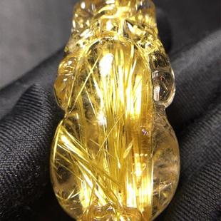 40.7克天然吊坠项链巴西金发晶钛晶板钛猫眼原矿顺发礼物水晶邮